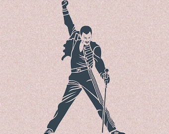 Plantilla de estarcido de Freddie Mercury y Queen