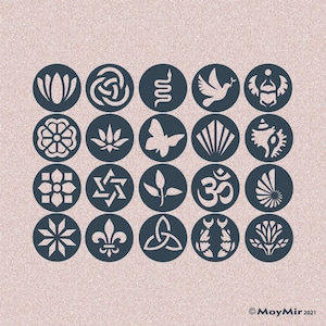 Set of 20 Mini Craft or Jewellery Stencils / Small Templates, 1"