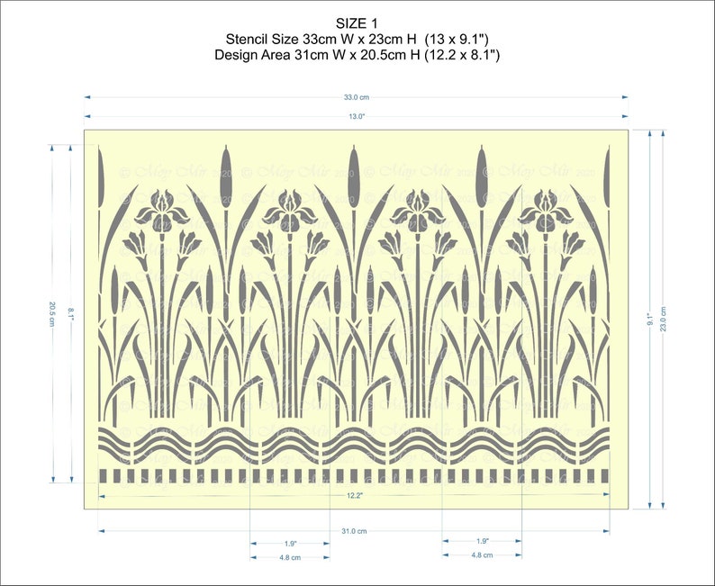 Art Nouveau Style Reuseable Stencil for DIY Projects image 4