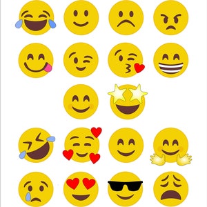 Cute Emoji Design Stencils, SET OF 18 Templates, 1" OR 2" - Etsy Australia