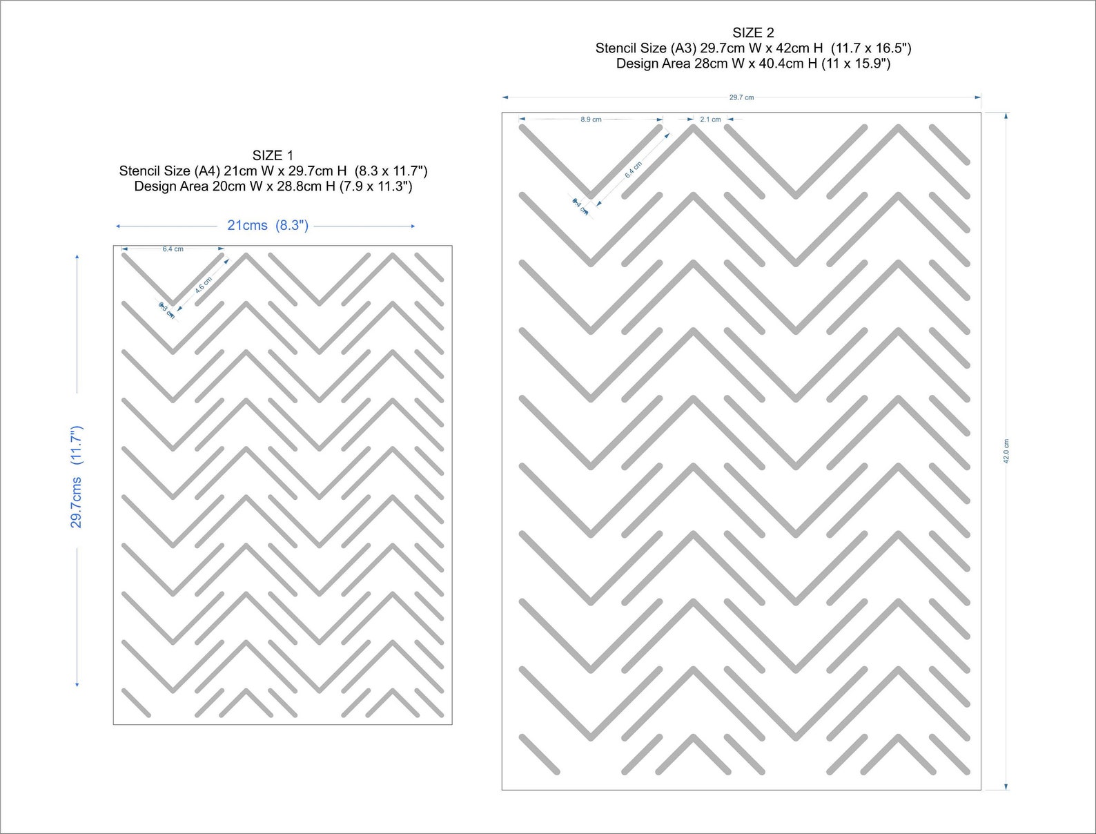 Herringbone Design Stencil for Walls Fabric & Crafts Etsy