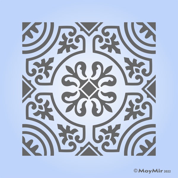 Moroccan/Encaustic Style Stencil/Template for Tiles, Walls & Craft, choose size