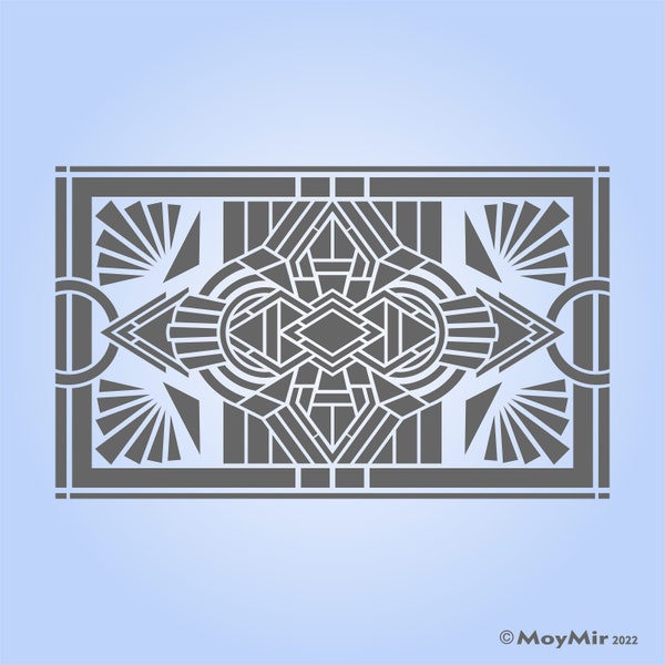 Art Deco Geometric Large Wall Stencil 44cm x 27cm