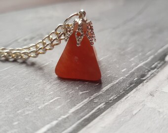 Handmade carnelian gemstone necklace