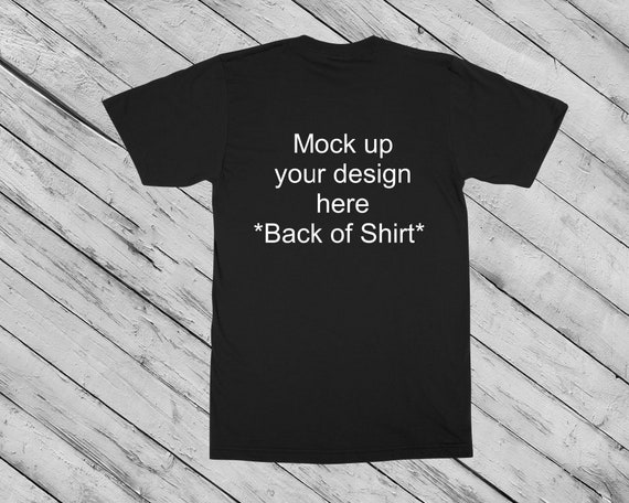 Download Free Back Black Unisex T-Shirt PSD Mockup Template Back ...