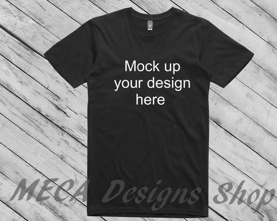 Shirt Mockup Black Unisex Shirt On White Weathered Wood