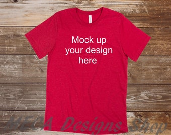 Download Unisex shirt Mockup, Blank Red shirt mock up, Apparel ...