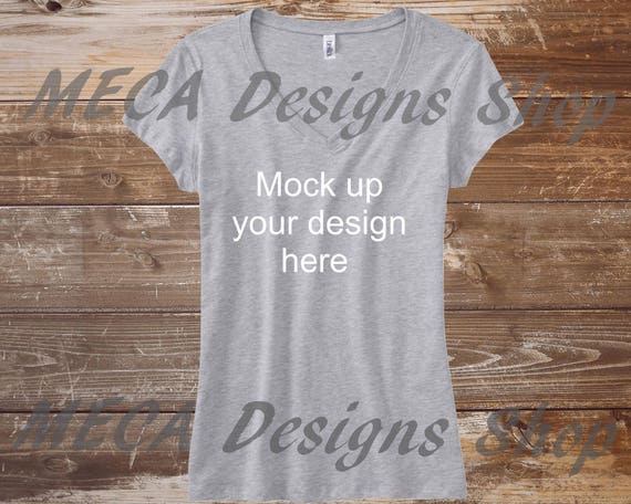 Download Free Womans Vneck Mockup Blank Grey T-Shirt Mockup Apparel ...