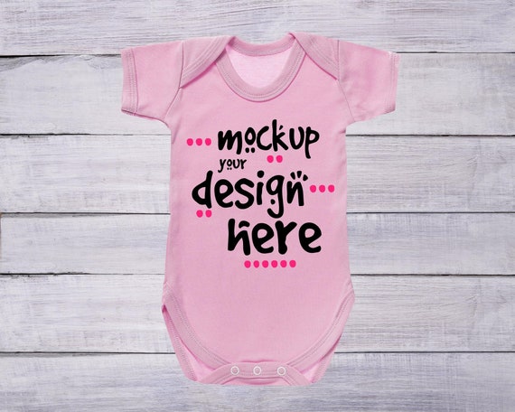 Bodysuit Mockup Light Pink Bodysuit On White Wide Plank