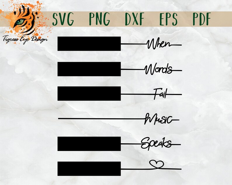 Download When Words Fail Music Speaks SVG Words Fail svg Music Speaks | Etsy