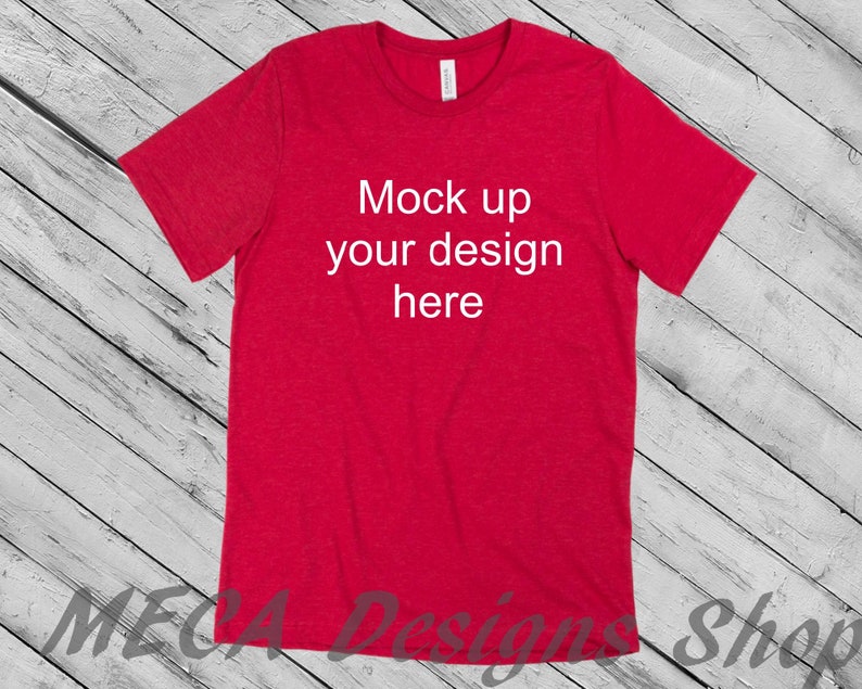Download Unisex shirt Mockup Blank Red shirt mock up Apparel Mockup ...