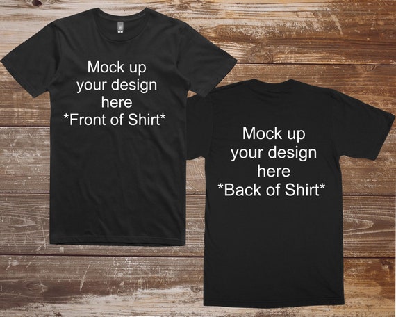 Download Front And Back Black Unisex Shirt Mockup Tshirt Back Mock Up Etsy