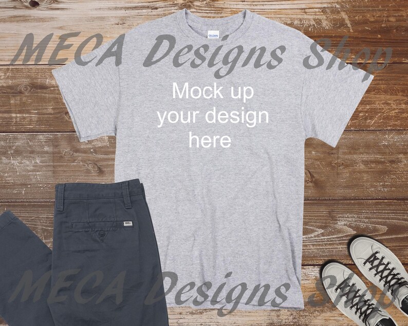 Download Mens flat lay mockup Mens styled mock up Grey shirt mockup | Etsy