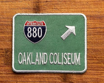 Oakland Coliseum 880 Freeway Sign Patch 3.5x3 Iron On California Emblem