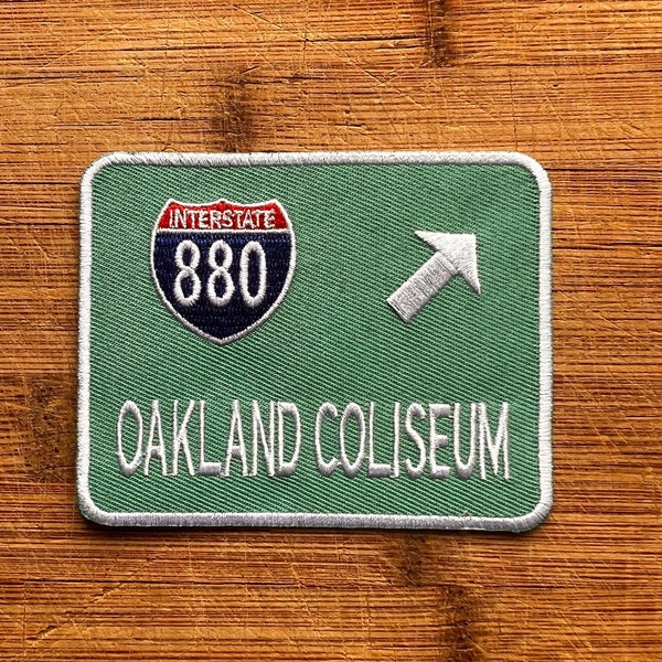 Oakland Coliseum 880 Freeway Sign Patch 3.5x3 Iron On California Emblem