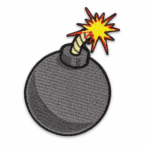 Bomb-patch opstrijkbare geborduurde cartoonpunk voor jas of rugzak 3,5 x 2,25 inch