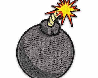 Naszywka bombka z haftem punkowym na kurtkę lub plecak 3,5 x 2,25 cala
