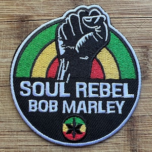 Bob Marley Soul Rebel Design Patch Officially Licensed Reggae Iron On Patch