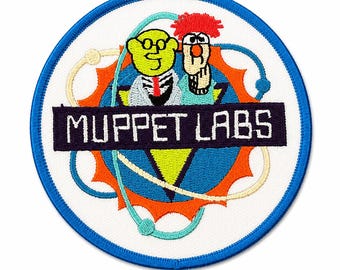 Kolekcjonerska naszywka haftowana Vintage Muppet Labs 3,5 cala