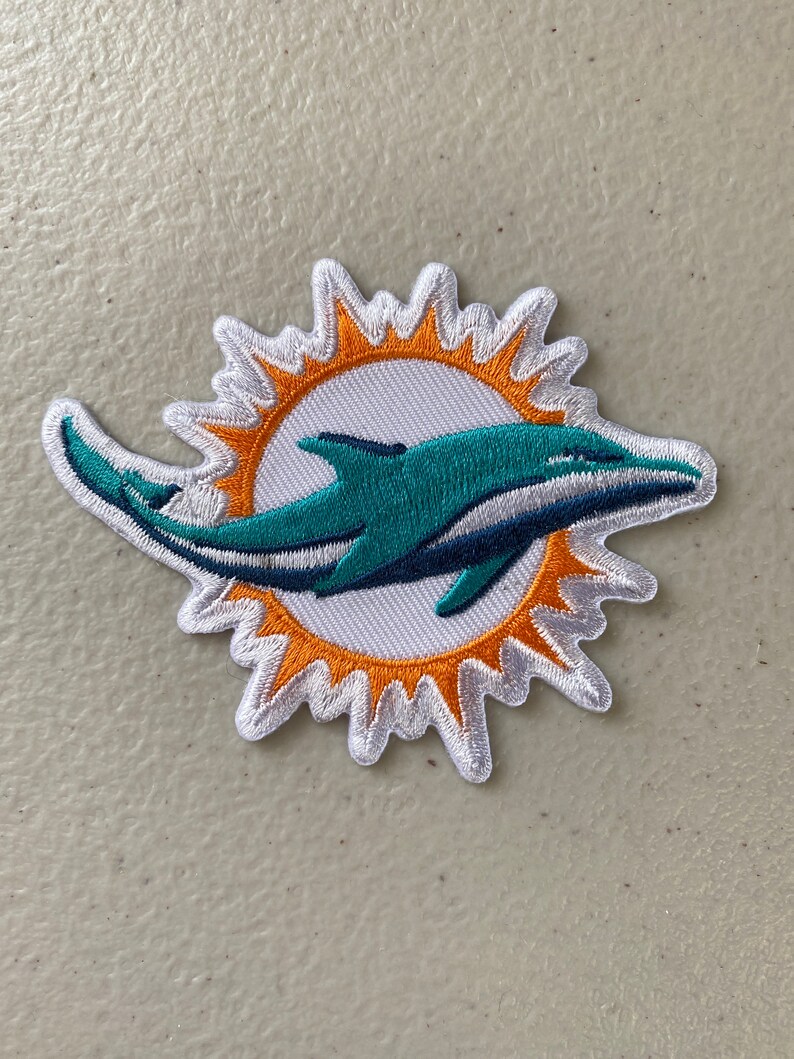 Miami Dolphins Jersey Sleeve Iron On Logo Patch Patches Etsy