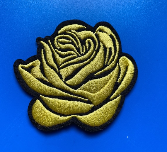 Yellow Rose Flower Embroidered Iron on Appliqué Patch 3 X | Etsy
