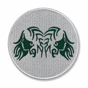 Gemini Iron On Patch 3.5in Zodiac Embroidered Patch Gray Green Astrology Sign for Jacket Backpack Hat