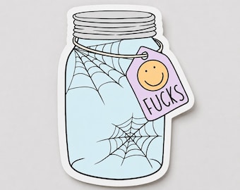 NSFW-sticker, pot met fucks grappige IDGAF-vinylsticker voor laptop, waterfles, gereedschapskist of cadeau voor collega 4 x 3 in