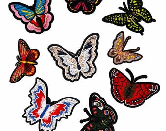 Butterfly Appliqué – Embroidered Iron-On Patch, Choose from 9 Styles, 2–3 Inch