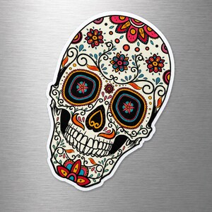 Sugar Skull Patch – Day of the Dead Iron-On (Sew On) Appliqué, Dia de los Muertos – 3" or 8.25" Sizes for Jackets & Back Patches