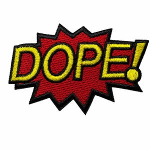 DOPE! Toppa termoadesiva con scritta "Comic Pop Art" - Fumetto ricamato che esplode, divertente streetwear per giacche e cappelli