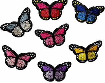 Butterfly Appliqué – Embroidered Iron-On Patch, 7 Colors or Full Set, 2–3 Inch