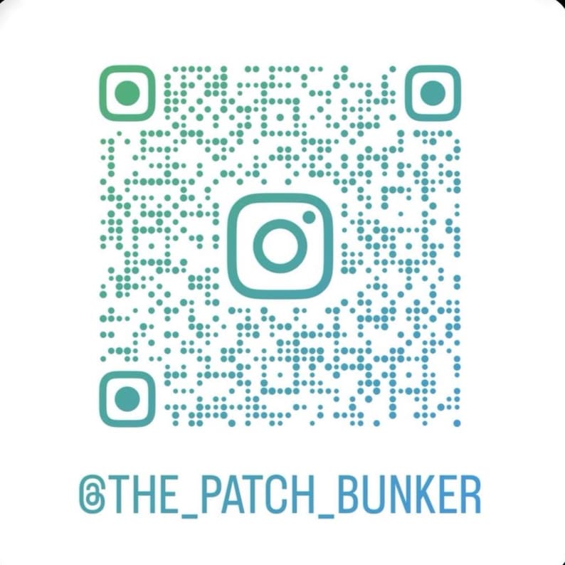 Instagram QR code for @the_patch_bunker—scan to see more patches and product updates.