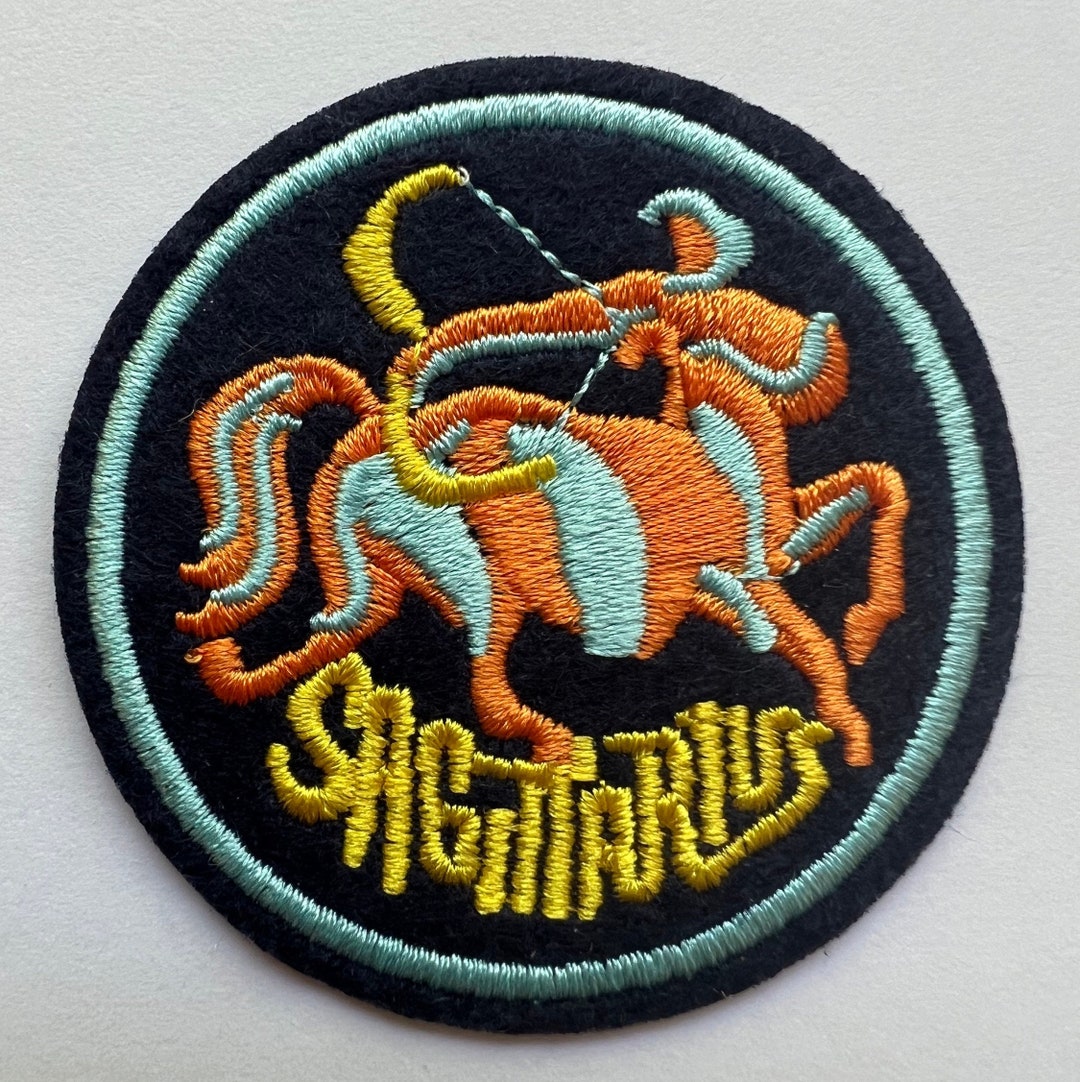 Sagittarius Astrology Iron-on Patch - 2.5 Inch Round Embroidered Zodiac ...