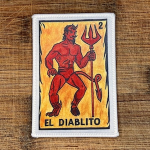El Diablito Loteria Meksykańska Karta Gry Żelazko Na Łacie 3,5 x 2,5 Cala
