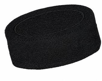 Hockey Puck Patch Black Iron-On Hockey Fan Badge 4x2.5in