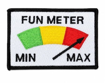 Leuke meterpatch – 3 x 2 inch geborduurde opstrijkpatch – Max Humor-patch – meterappliqué voor jassen, tassen of hoeden