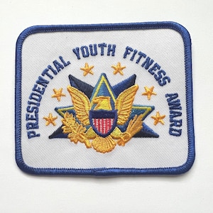 Presidential Youth Physical Fitness Award Patches Vintage Embroidered 3.75x3.25 Inches
