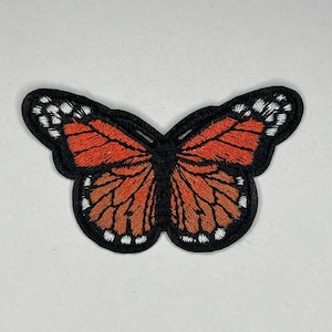 Butterfly Iron-On Embroidered Patch 3 Inch Choose from 7 Vibrant Colors Salmon