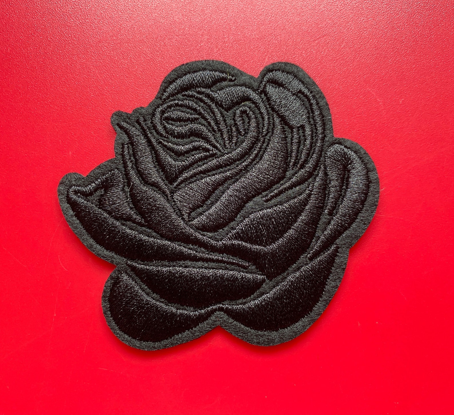 Black Rose Flower Embroidered Iron on Appliqué Patch 3 X - Etsy