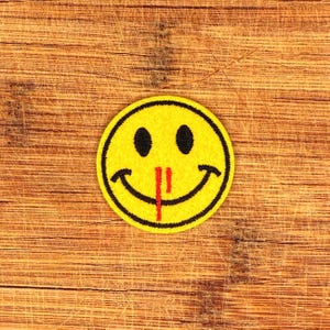 Smiley Bloody Nose Emoji Patch Iron-on 1.75 Inches Martial Arts