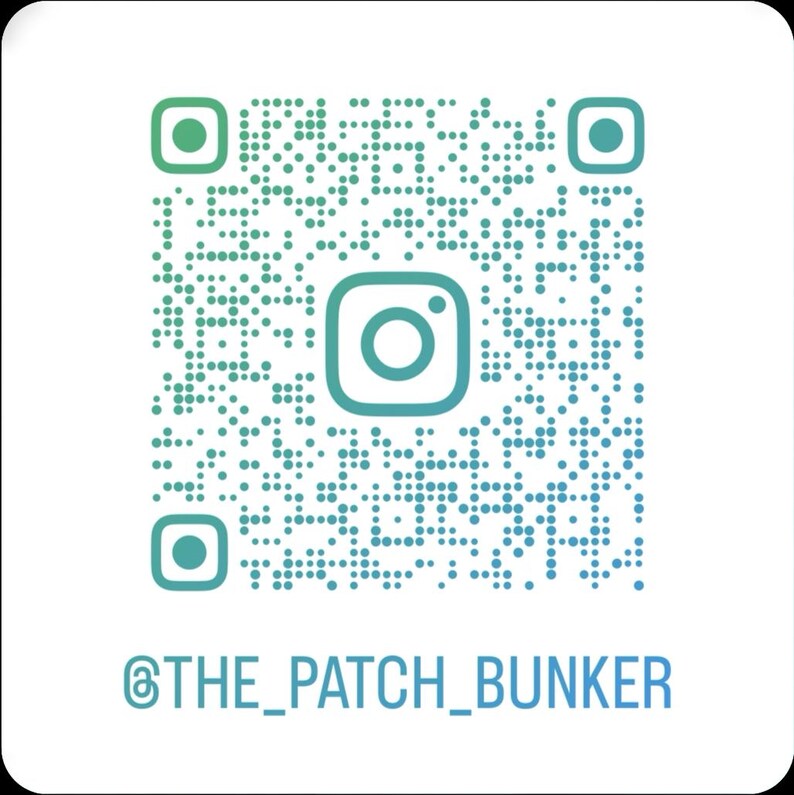 Instagram QR code for @the_patch_bunker—scan to see more patches and product updates.