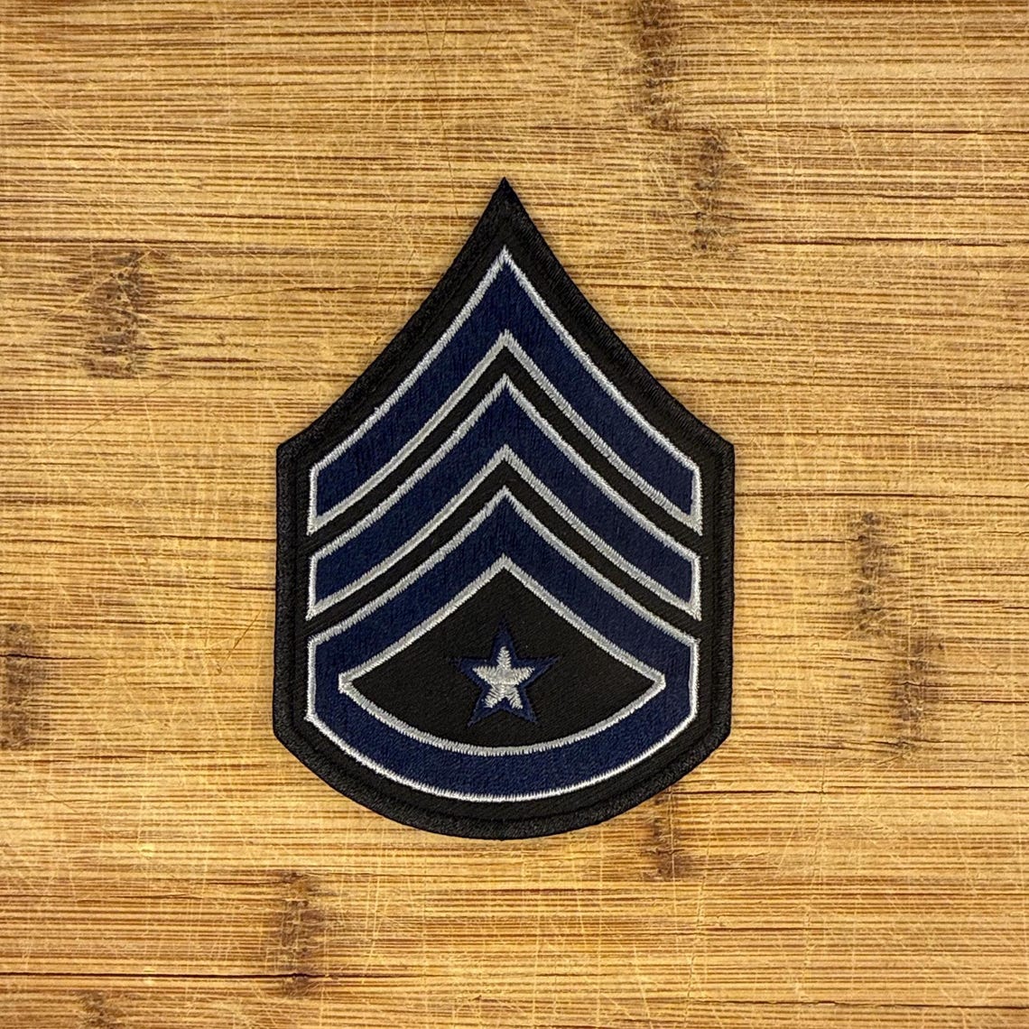 Sergeant Rank Patches – Military Police Security Stripes in Black, Blue ...