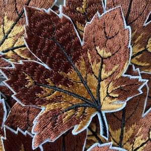 Decorative Brown Fall Maple Leaf Iron-On Appliqué for Clothing, Bags, and Accessories – 3x3 inches