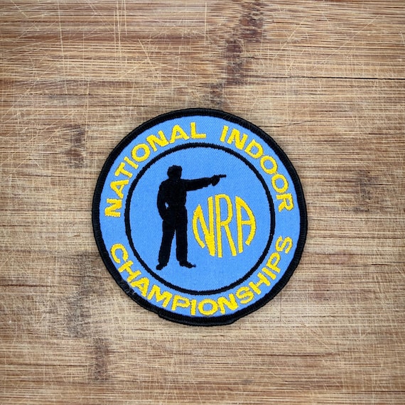 Vintage NRA Patch 4 Inch National Indoor Championships Shooting Competition Marksman Collectible