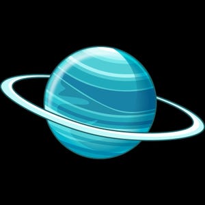 Uranus Sticker – 4&quot; Vinyl Planet Decal with Rings, Waterproof Space Sticker for Laptops, Kids Gifts, Astronomy Classroom Decor