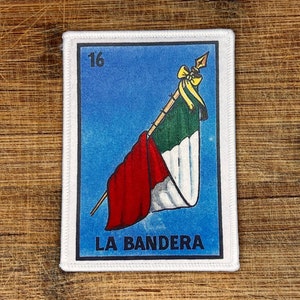 La Bandera Loteria jeu mexicain fer sur écusson 3,5 x 2,5 pouces