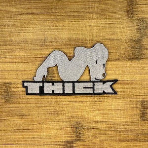 Vintage Thick Seated Lady Mudflap Girl 4 Inch Iron-On Patch & Sticker Set