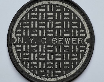 NYC Kanaldeckel Gestickter Aufnäher - 3 in Bügeln New York Souvenir Applikation Abzeichen