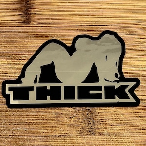 Sexy Thick Seated Lady Sticker - 4-Inch Waterproof, Fade-Resistant Vinyl with Mirrored Finish - Trucker Mudflap Curvy Girl Pin-Up Art Decal