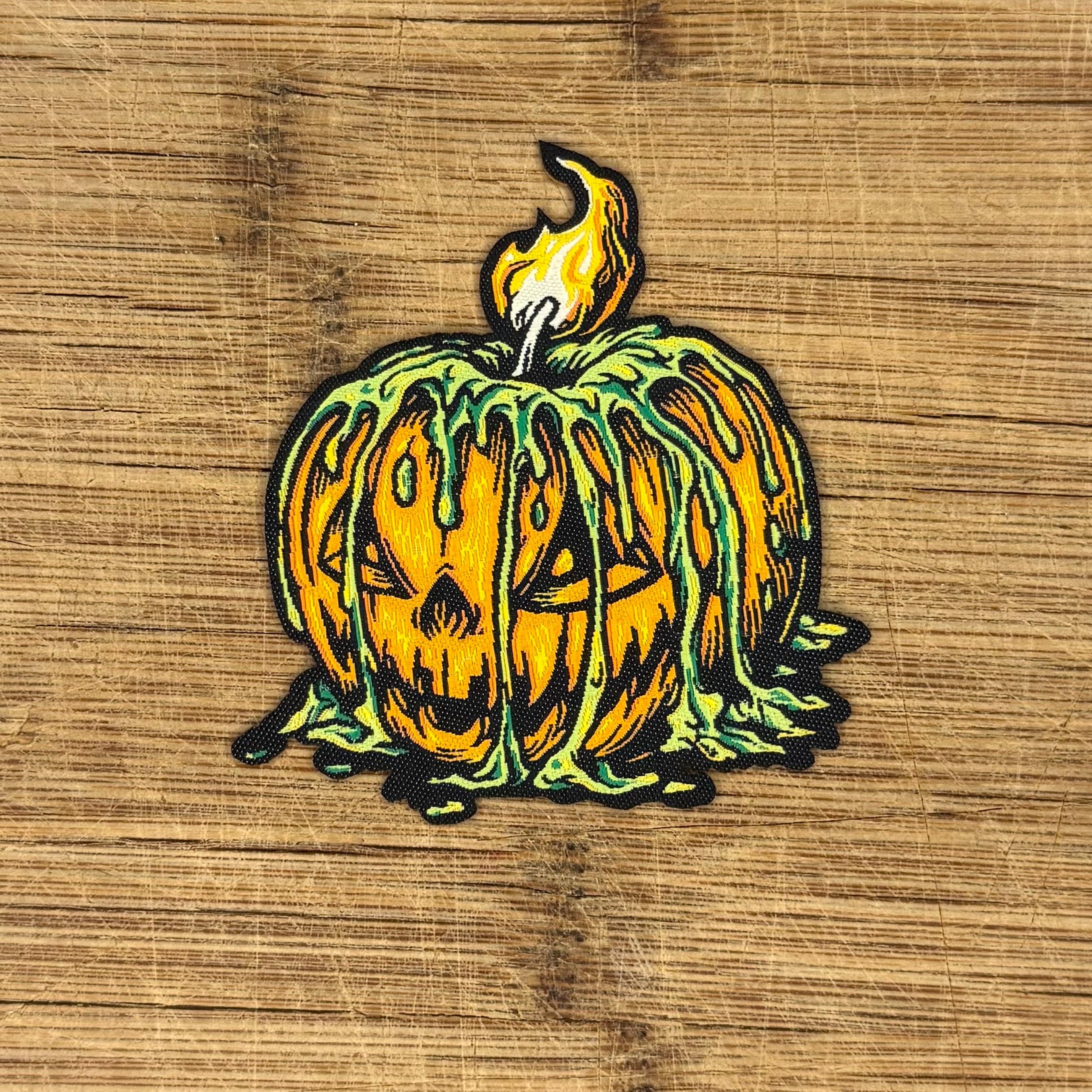 Patch Brodé Citrouille Squelette Halloween - Environ 8 Cm - En Polyester, Adhésif - Pour Vêtements, Sacs, Déco